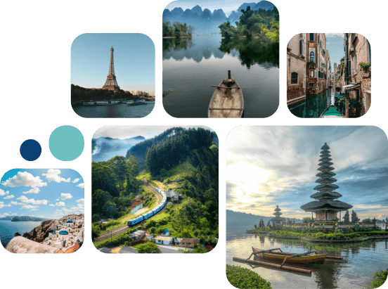 Top travel destinations collage